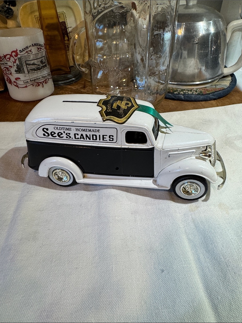 Candie's White and Black See's Candies Retro Delivery Van Accent